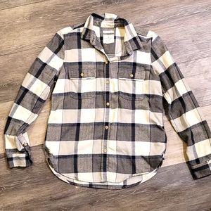 AE Blue, White, and Gray Flannel Shirt